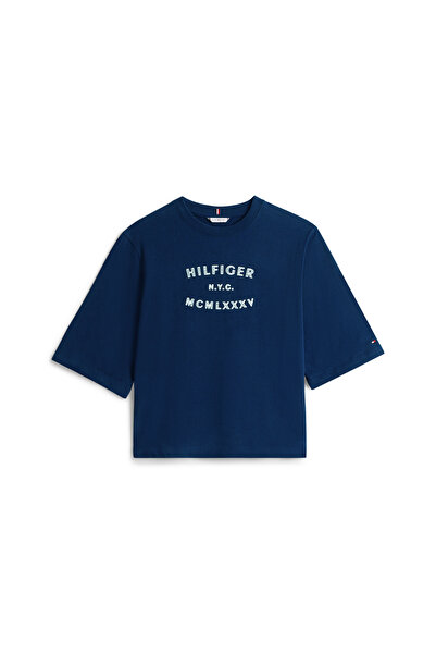 Tommy Hilfiger Tommy Hilfiger Women Dark Night Navy Short Sleeve Crew Neck Hi...