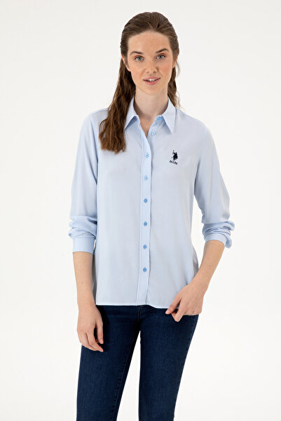 U.S. Polo Assn. Kadın Açık Mavi Uzun Kollu Gömlek 50316429-VR003