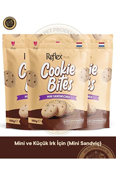 Reflex Cookie Bites Mini Sandwiches 3X150gr Köpek Ödül Maması 3lü Paket