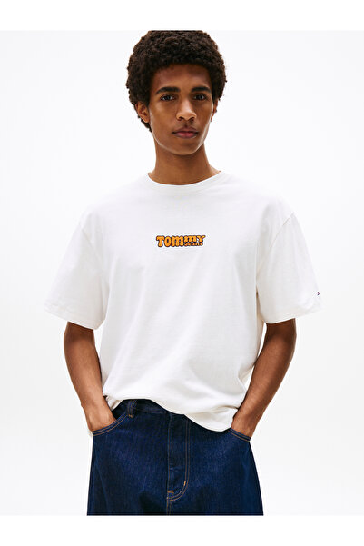 Tommy Hilfiger Tommy Hilfiger Men Ancient White Short Sleeve Crew Neck Tjm Rlx Font Play T-Shirt