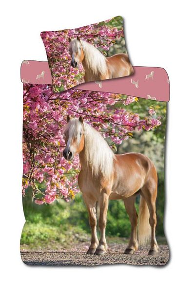 Animals Horses Cherry Blossom bedding cover 140×200cm, 70×90 cm