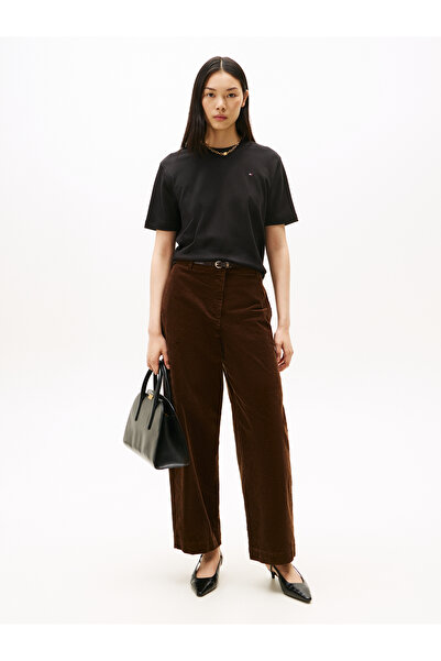 Tommy Hilfiger Tommy Hilfiger Women Black Short Sleeve Crew Neck Modern Interlock Box T-Shirt