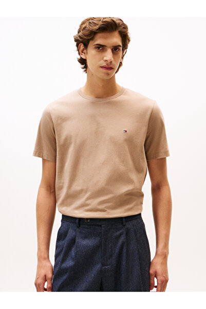 Tommy Hilfiger Tommy Hilfiger Men Coastal Taupe Short Sleeve Crew Neck Ess Seasonal Reg Fit T-Shirt