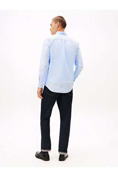 Tommy Hilfiger Tommy Hilfiger Men Sweet Blue Long Sleeve Slim Fit Yarn Dyed Dobby Shirt