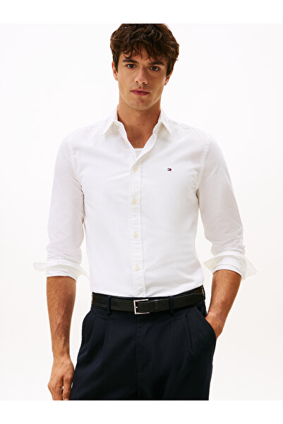 Tommy Hilfiger Tommy Hilfiger Men White Long Sleeve Flex Poplin Regular Fit Shirt