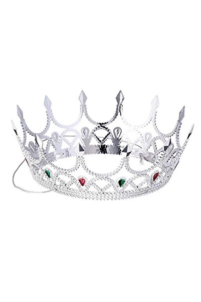 Skygo Royal Medieval Silver Queen Princess Crown with Rhinestone Renaissance Costume