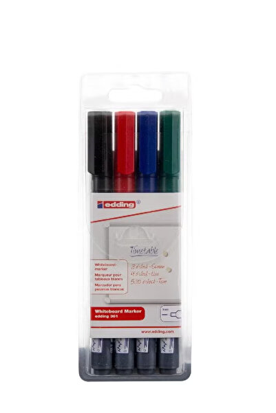 Edding قلم تحديد السبورة البيضاء 361 - أسود، رأس رفيع 1 مم