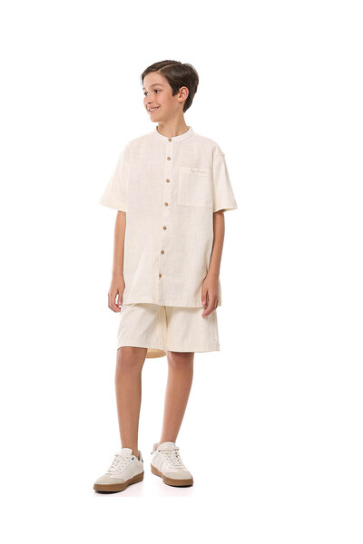 R&B Textured Shirt and Shorts Set