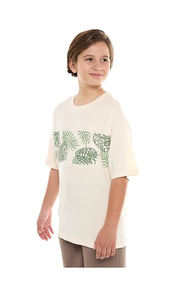 R&B Printed T-Shirt with Crew Neck and Short Sleeves