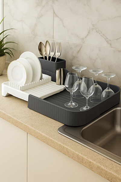 Mariva home Açılır Kapanır Sürgülü Bulaşık Kurutma Sepeti - Sürgülü Bulaşıklık