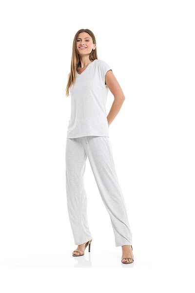 R&B Solid Pyjama Bottom with Drawstring Waist
