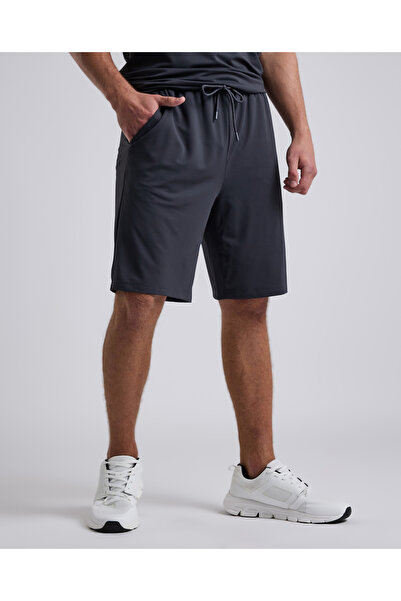 R&B شورت سادة مع خصر برباط