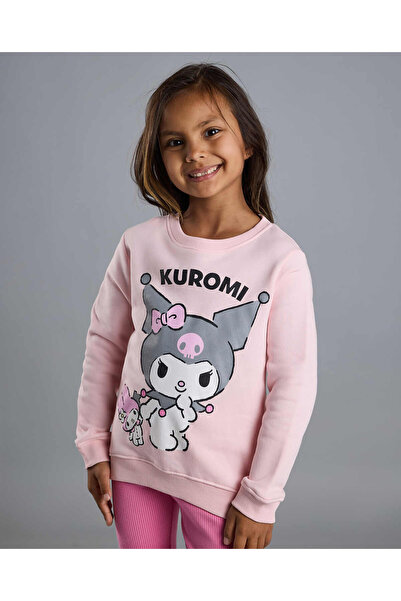 R&B سويت شيرت مطبوع عليه كورومي برقبة دائرية وأكمام طويلة