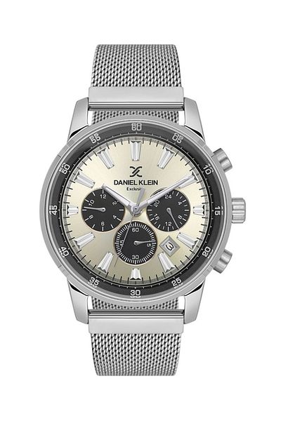 Daniel Klein Dke.1.10689-3 Exclusive Functions Active Mesh Cord Metallic Color Men's Wrist Watch