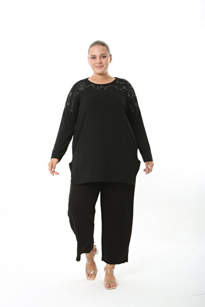 XL Modam ΓΥΝΑΙΚΕΙΟ ΛΥΚΡΑΙΝΟ ΒΙΣΚΟΣ ΜΠΟΥΣΤΟ ΜΕ ΠΕΤΡΑ ΜΑΥΡΟ ΜΕΓΑΛΟ ΜΕΓΕΘΟΣ ΤΟΥΝΙΚ