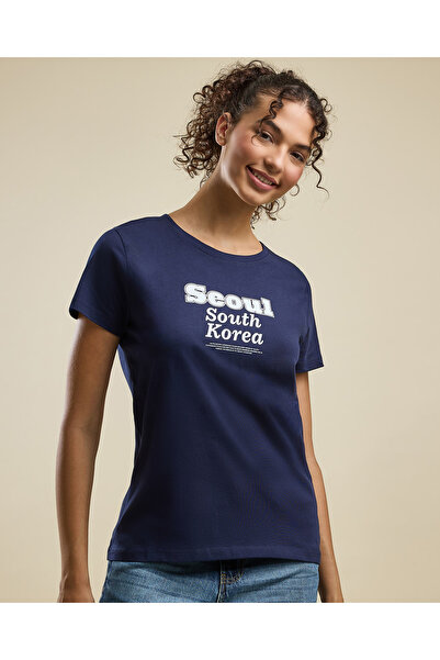 R&B تي شيرت مطبوع برقبة دائرية وأكمام قصيرة