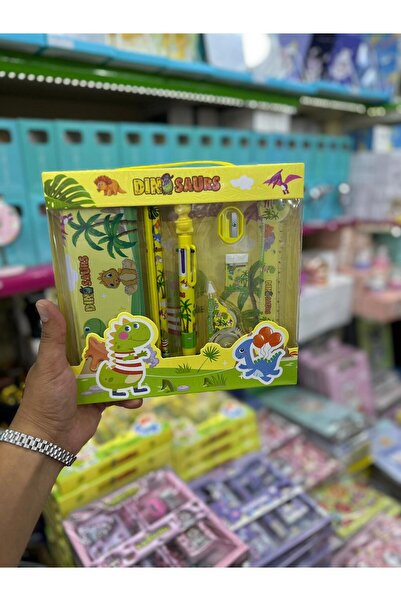 HEPBİMODA Okul Kalem Seti Dinazorlu Kalem Seti Dinazor Kalemlik