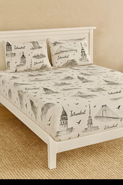 Felina Home Istanbul Pattern Cotton Battal Double Fitted Sheet Set