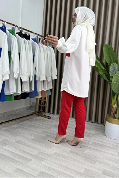 Mercan Part Detail Scuba Crepe Fabric Set of 2