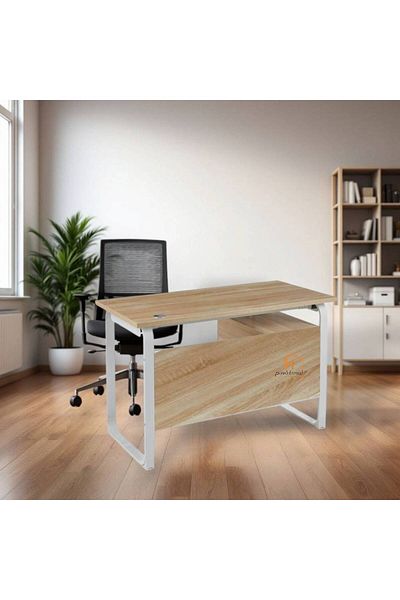 Al Saada Home Wooden Desk - White Silver - 100×50×75cm