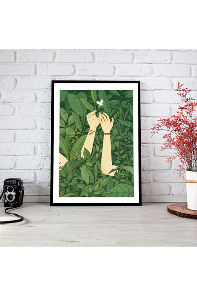 woodsia Tablou cu poster din lemn MDF cu aspect de cadru dintr-o singură bucată NEMD TEK0314