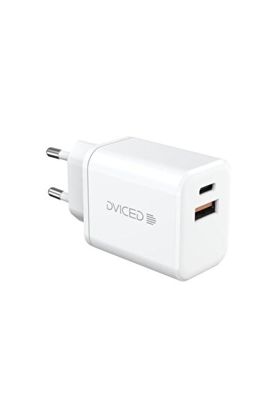 Dviced Încărcător DV 221006 GaN 35W, 1 USB-A, 1 USB-C (alb)