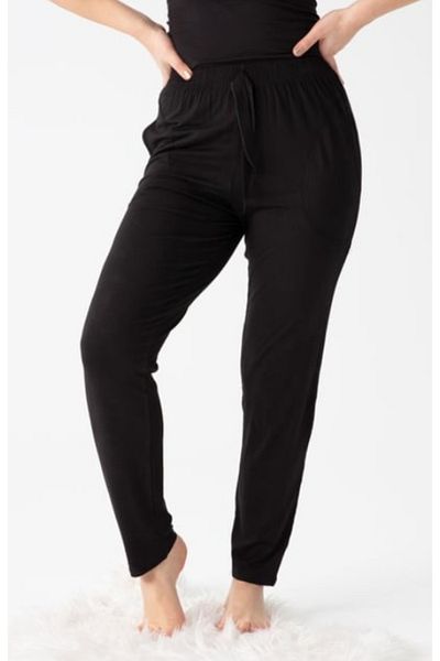 Velista Women's Black Pocketed Viscose Shalwar Trousers