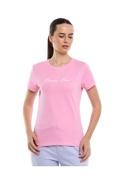 R&B Typography Print T-Shirt with Crew Neck and Short Sleeves