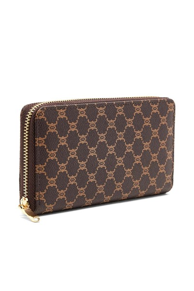 R&B Patterned Zip-Around Wallet