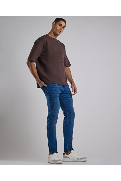 R&B Washed Slim Fit Jeans with Button Closure