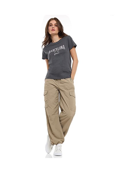 R&B Printed T-Shirt with Crew Neck and Short Sleeves