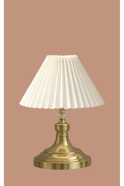 Fico Home Modern Abajur Umrella Pileli Abajur Metal French Gold Kaplama Gövde...
