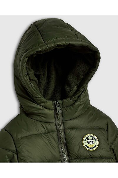 R&B Quilted Hooded Puffer Jacket with Zipper Closure