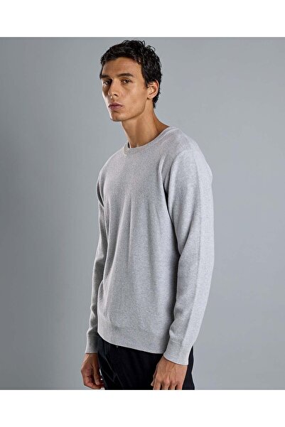 R&B Textured Sweater with Crew Neck and Long Sleeves