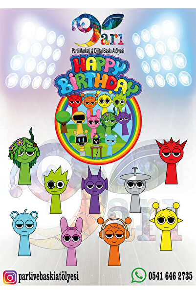 DokuzArı Sprunki İyiki Doğdun Pasta Kürdan Süsü