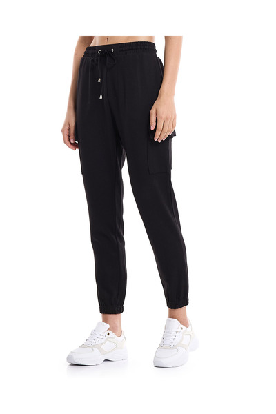 R&B Solid Jogger Pants with Drawstring Waist