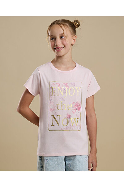 R&B Graphic Print T-Shirt with Crew Neck and Short Sleeves