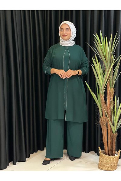 Butik büyük beden Stone Front Set