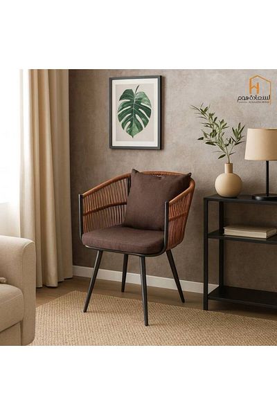 Al Saada Home Single Fabric Armchair - Brown