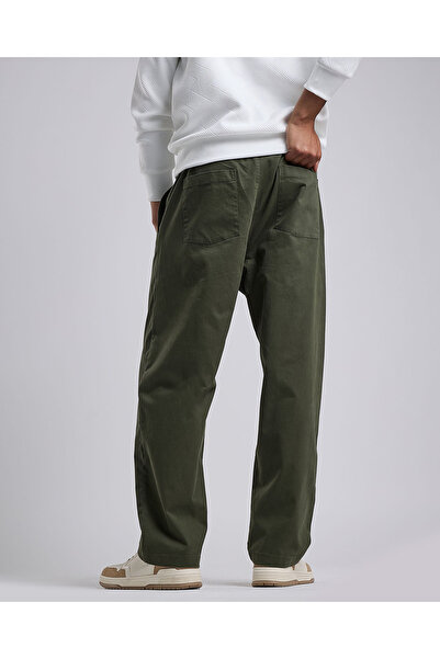 R&B Solid Loose Fit Pants with Elastic Waist