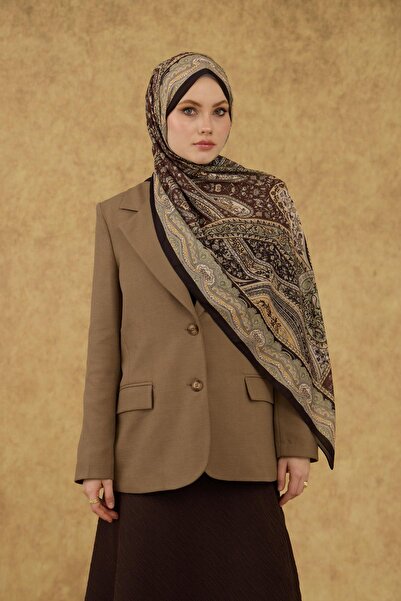 İpekhan Soft Shawl Black Water Green 3053-17