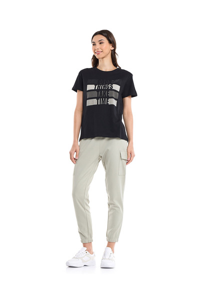 R&B Solid Jogger Pants with Drawstring Waist