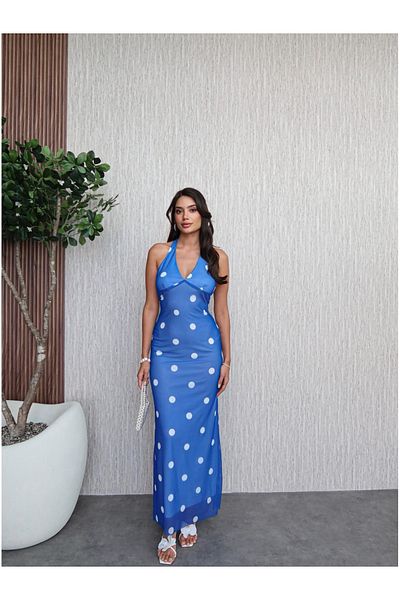 ESRAHELVACI Back Tie Polka Dot Dress