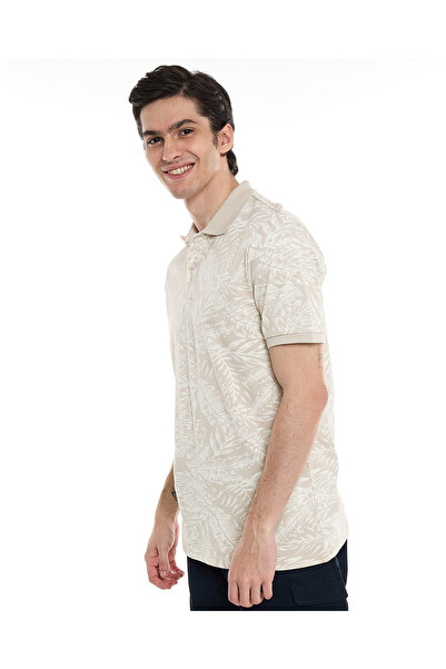 R&B Patterned Polo T-Shirt with Short Sleeves