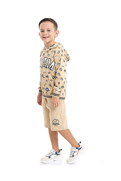 R&B Printed Bermuda Shorts with Drawstring Waist