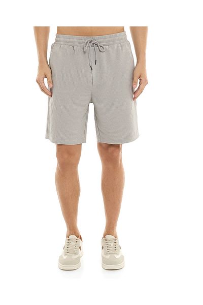 R&B Waffle Textured Shorts with Drawstring Waist