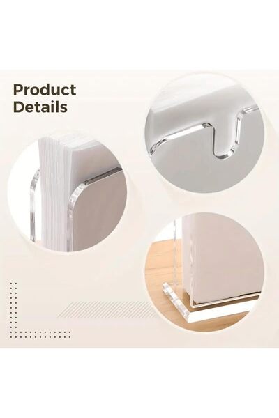 Slasa Acrylic Napkin Holder by - 18 × 13 × 6 cm Transparent Vertical Table Organizer