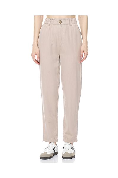R&B Solid Tapered Fit Pants With Button Closure
