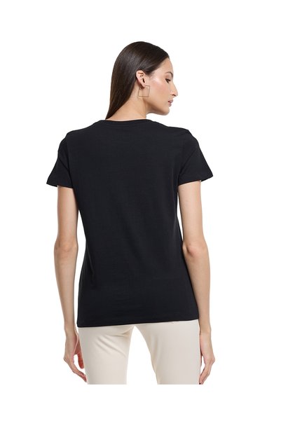 R&B Graphic Print T-Shirt with Crew Neck and Short Sleeves