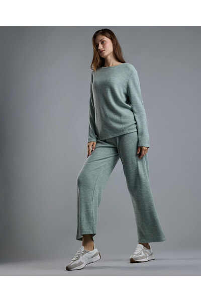 R&B بنطلون صالة مضلع مع خصر برباط